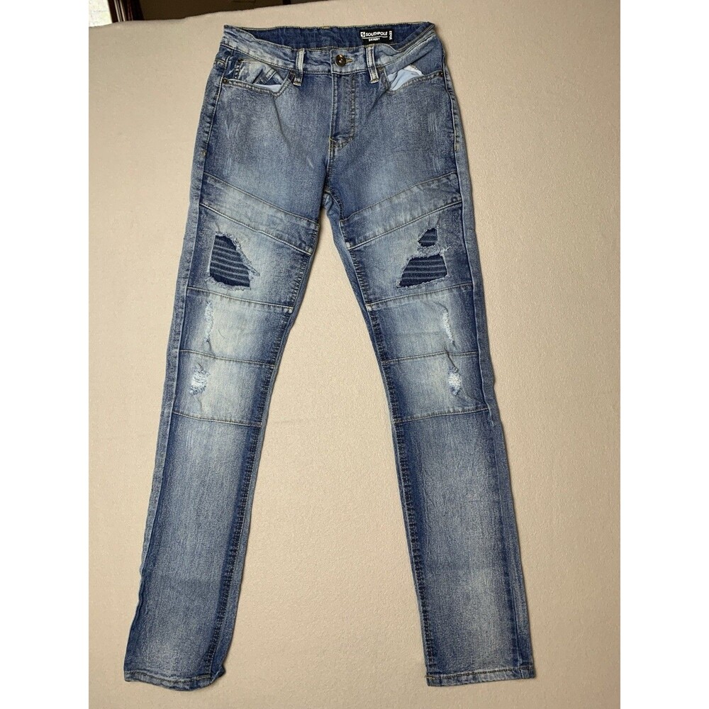 Southpole Jeans Mens 30x32 Blue Distressed Skinny Denim Hip Hop Grunge Y2K